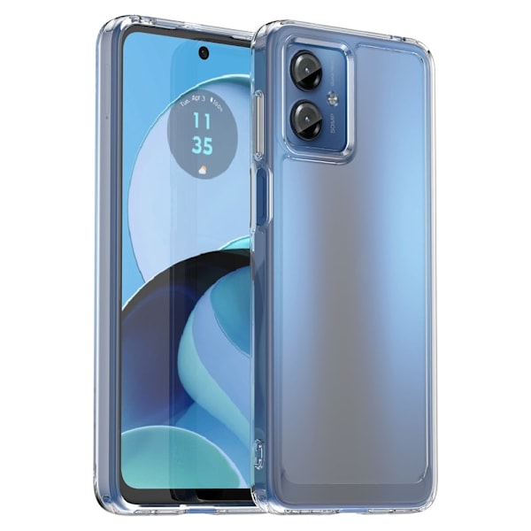 SKALO Motorola Moto G14 Transparent TPU Metal Buttons Cover - Gennemsigtig Transparent