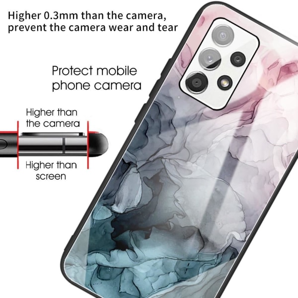 SKALO Samsung A53 5G Marmor Härdat Glas TPU-skal - Motiv 1 multifärg
