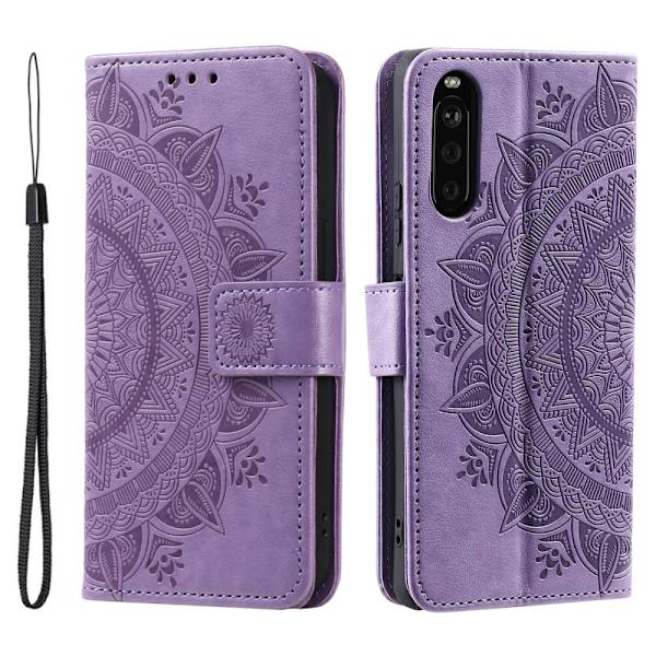 SKALO Sony Xperia 10 VI Mandala Flip Cover - Lilla Purple