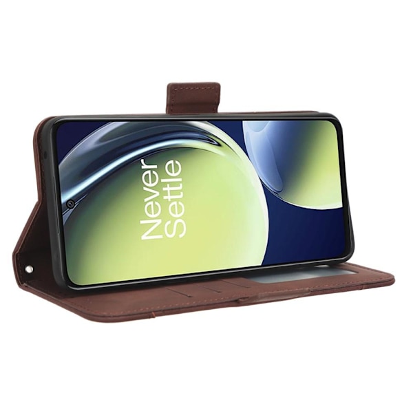 SKALO OnePlus Nord CE 3 Lite 5G 6-lokeroa Lompakkokotelo - Ruskea Brown