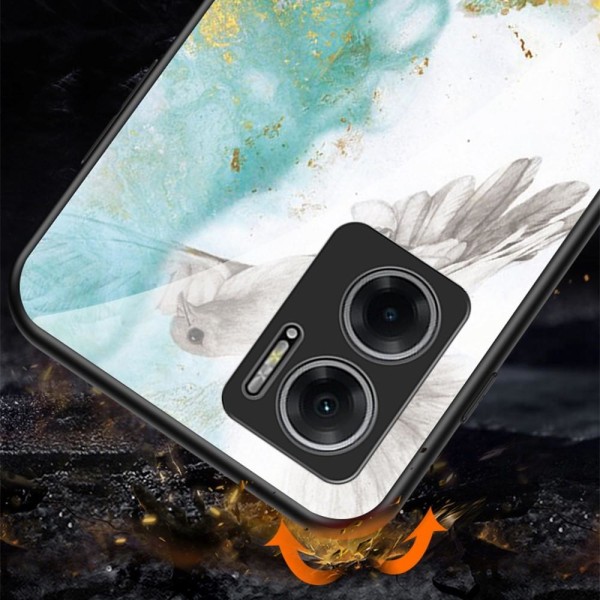 SKALO Xiaomi Redmi 10 5G Marmori karkaistu lasi TPU-suojakuori - #4 Multicolor
