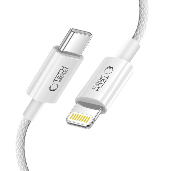 Tech-Protect Ultraboost Lite Lightning latauskaapeli USB-C 27W 2m - Cool Grey Grey