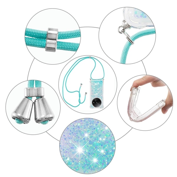 SKALO Xiaomi Redmi A3 Kvicksand Glitter Mobile Collar - Turkis Turquoise