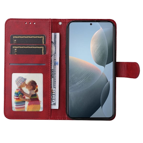 SKALO Xiaomi 14T PU-nahkainen Lompakkokotelo - Valitse väri Red