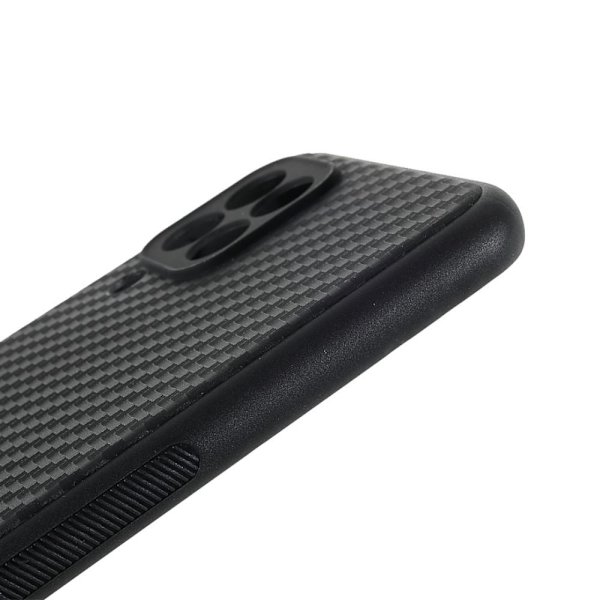 SKALO Samsung A22 4G Carbon Fiber TPU-skal - Svart Black