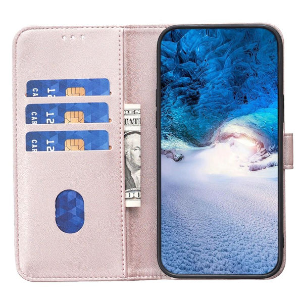 Google Pixel 7a BINFEN COLOR Kohokuvioitu Lompakkokotelo - Ruusukulta Pink gold