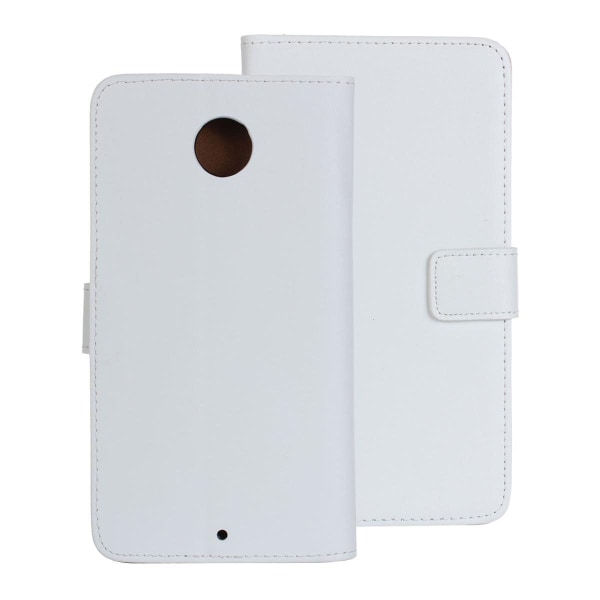 Wallet Case aitoa nahkaa Google Nexus 6 - enemmän värejä White