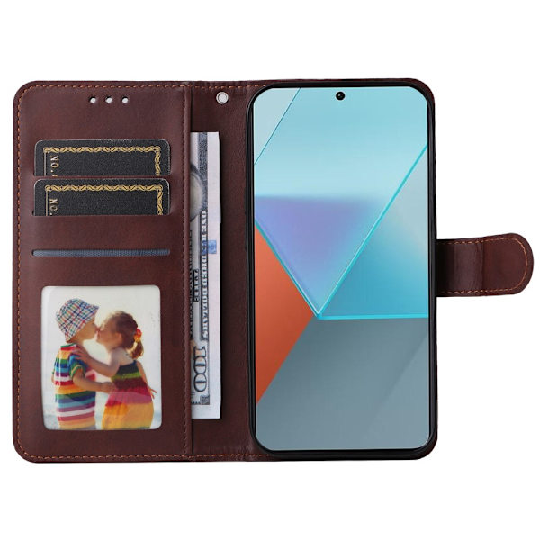 SKALO Xiaomi Redmi Note 13 Pro 5G PU-Läder Plånboksfodral - Fler färger Brun