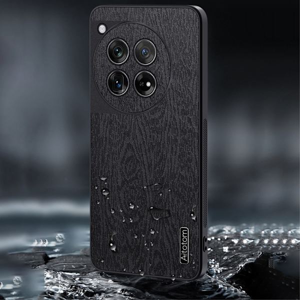 SKALO OnePlus 12 5G PU-læder Hybrid Cover - Sort Black