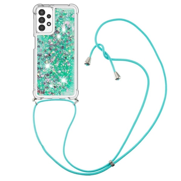 SKALO Samsung A13 4G Kvicksand Glitter Mobilhalsband - Grön Grön