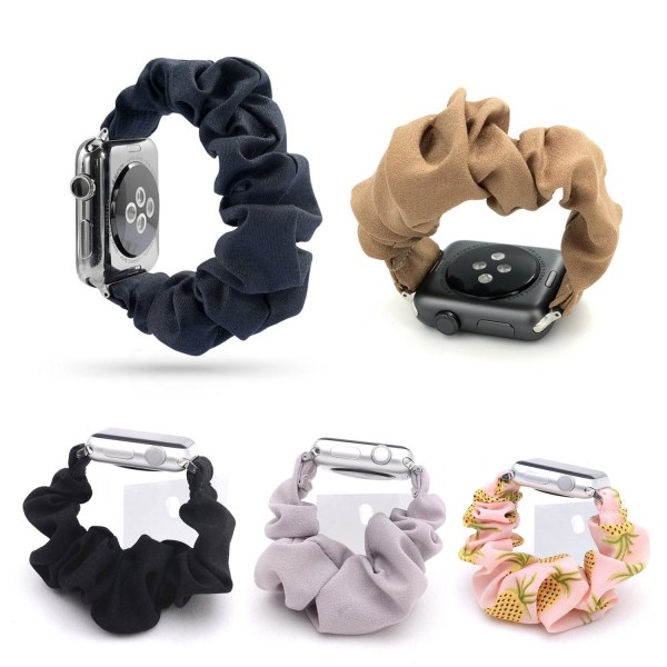 SKALO Scrunchie-ranneke Apple Watch Series 1-3 42mm - Valitse väri Black