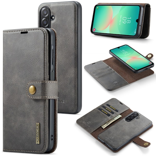 DG MING Samsung A26 5G 2-in-1 Magneetti Lompakkokotelo - Harmaa Grey