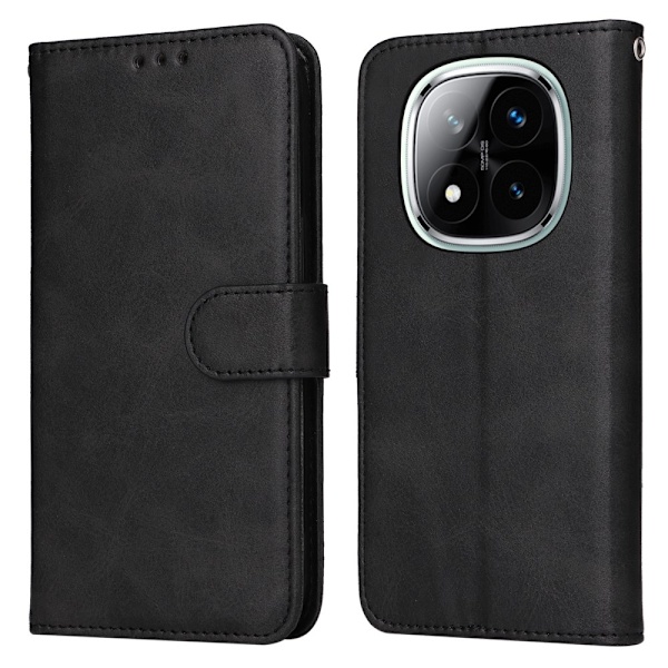 SKALO Xiaomi Redmi Note 14 Pro+ 5G PU-läder Plånboksfodral - Fler färger Svart