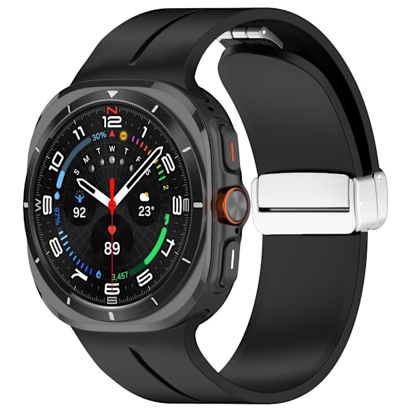 SKALO Silikoniranneke metallisolki Samsung Watch Ultra 47mm - Valitse väri Black