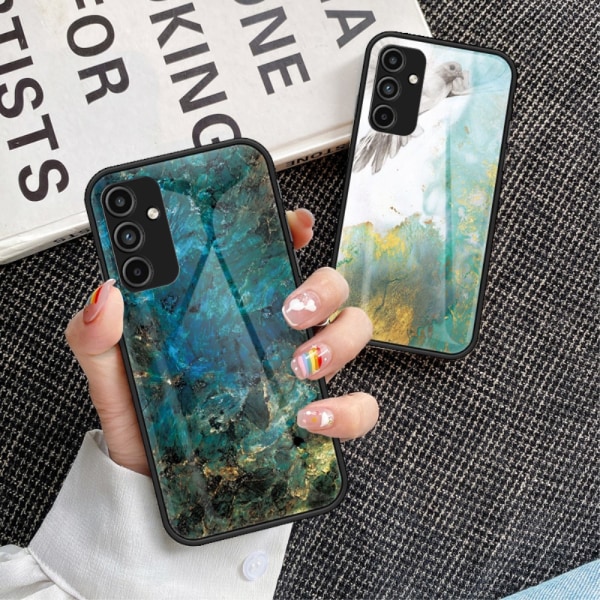 SKALO Samsung A15 4G Marmori karkaistu lasi TPU-suojakuori - #3 Multicolor