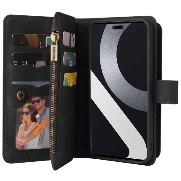 SKALO Xiaomi 13 Lite Big Wallet 17-lokeroa Lompakkokotelo - Musta Black