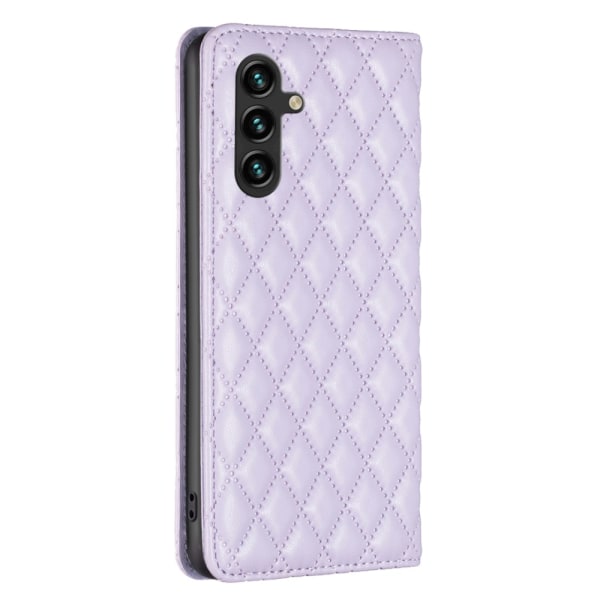 SKALO Samsung A15 4G BINFEN COLOR Big Wallet Quiltat Plånbok - L Lila