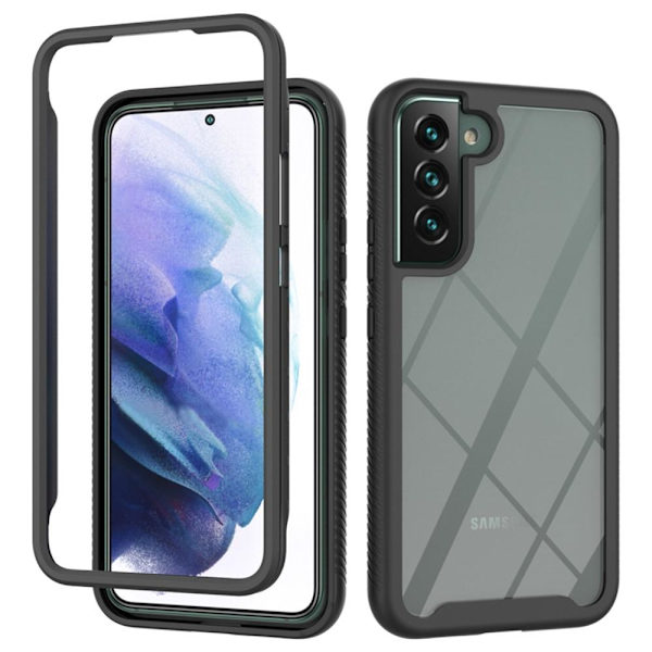 SKALO Samsung S22+ Shockproof Clear Hybrid Skal - Svart Black