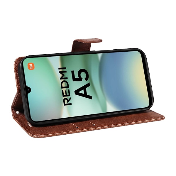 SKALO Xiaomi Redmi A5 4G PU-läder Plånboksfodral - Fler färger Brun