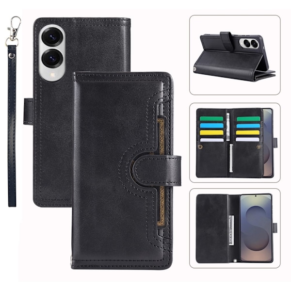SKALO Samsung S25 Edge Big Wallet Lompakkokotelo - Musta Black