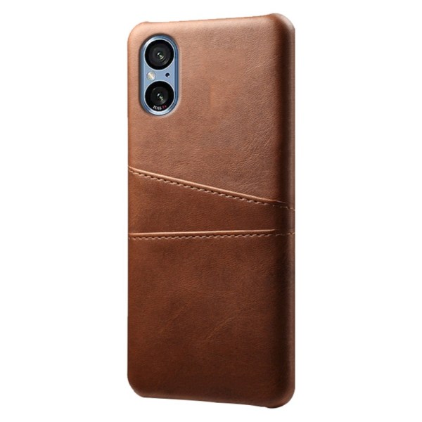 SKALO Sony Xperia 5 V PU-nahkainen Korttikotelo - Ruskea Brown