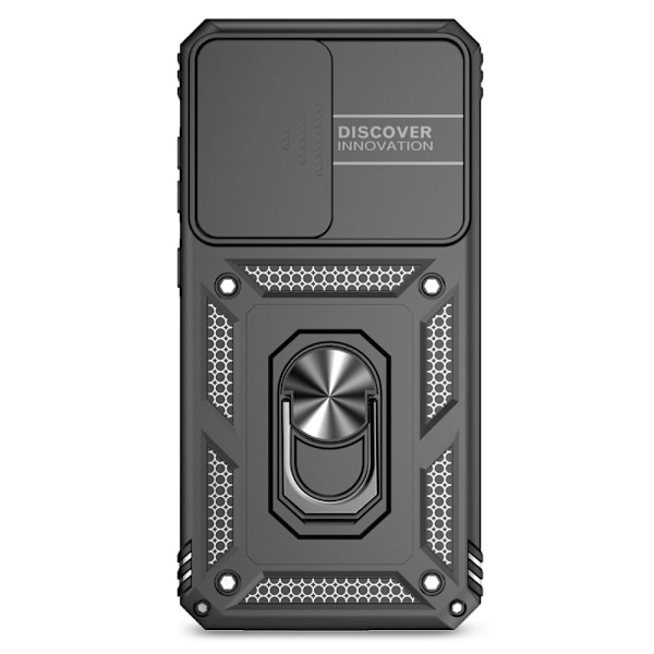 SKALO Samsung S24 FE Armor Hybrid Metallring Kameraslider - Svart Svart