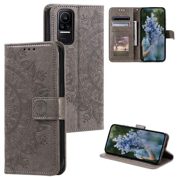 SKALO Xiaomi 13 Lite Mandala Flip Cover - Grå Grey