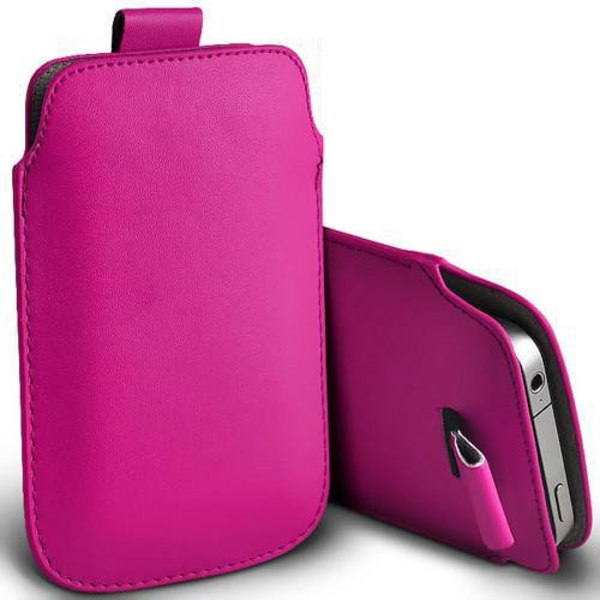 Pull tab / Läderficka - Passar iPhone 5/5S/5C/SE Cerise