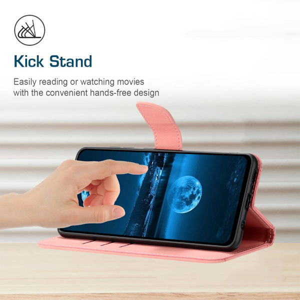 SKALO Motorola Edge 40 Neo 5G Embossed Plånboksfodral i PU-Läder - Rosa Rosa