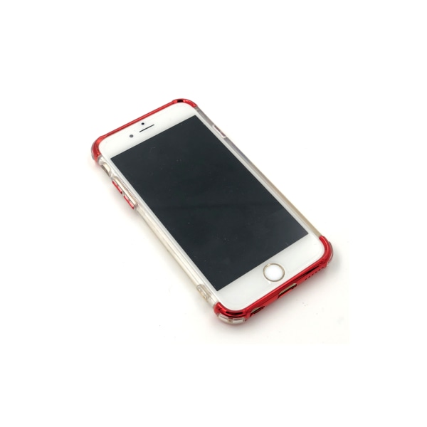 Extra tåligt design silikonskal | färgade kanter iPhone 8 - fler Röd