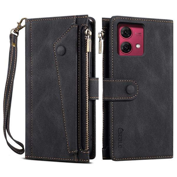 SKALO Motorola Moto G84 5G ESEBLE Big Wallet Plånboksfodral - Svart Svart