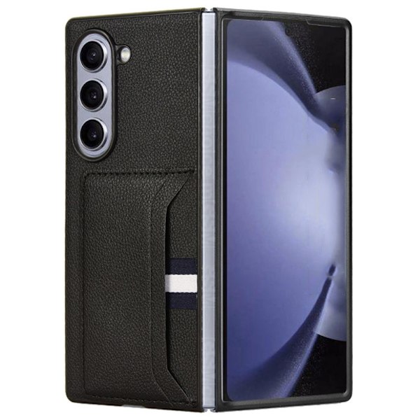SKALO Samsung Z Fold6 PU-Läder Korthållare Skal - Svart Svart