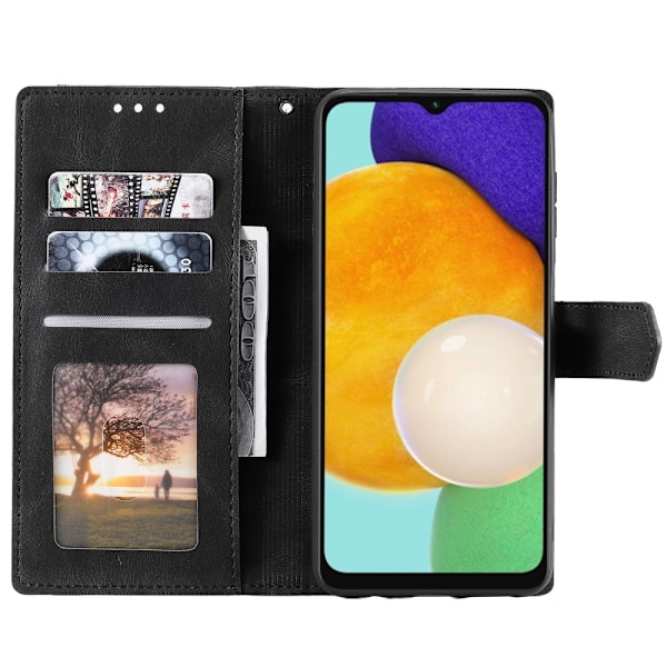 SKALO Samsung S25 Premium PU-læder Splicing Flip Cover - Sort Black