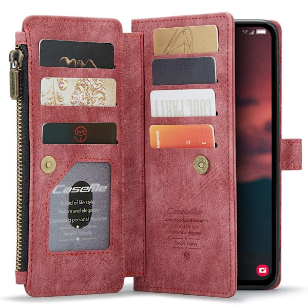 CaseMe Samsung A34 5G CaseMe Big Wallet Plånboksfodral - Röd Röd