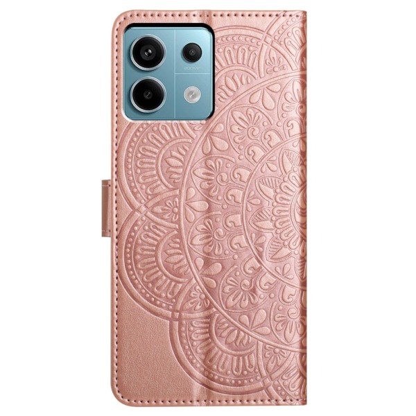 SKALO Xiaomi Redmi Note 13 Pro 5G Mandala lompakkokotelo - Ruusu Pink gold