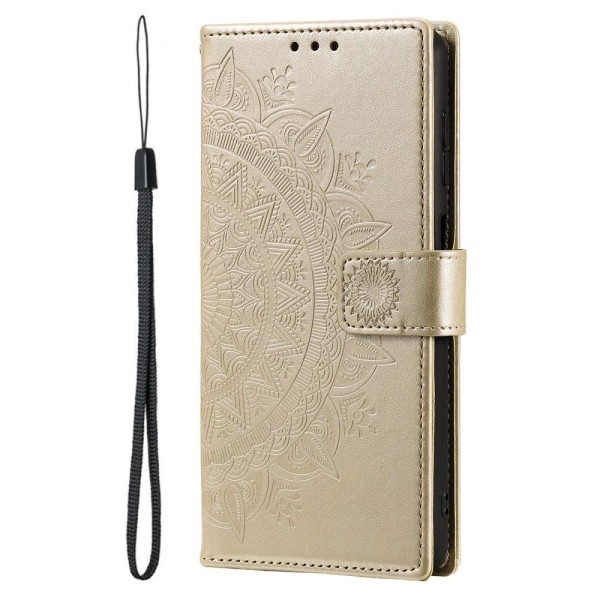 SKALO Samsung S22 Ultra Mandala Pung Etui - Guld Gold