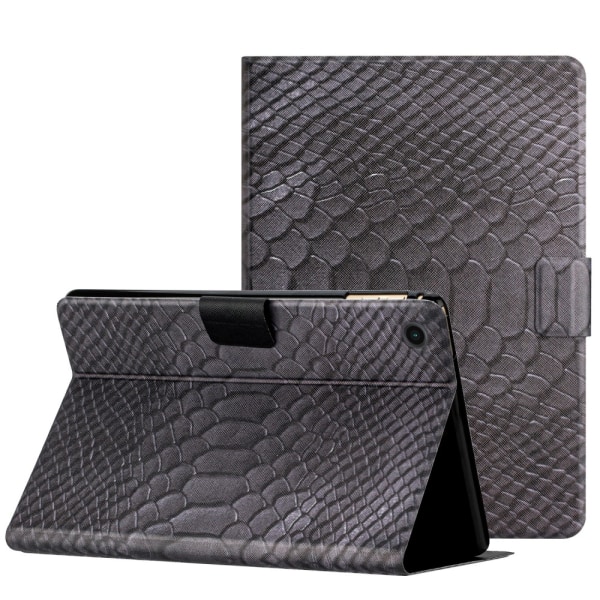 SKALO Samsung Tab A9 Krokodil PU-Läder Fodral - Svart Svart