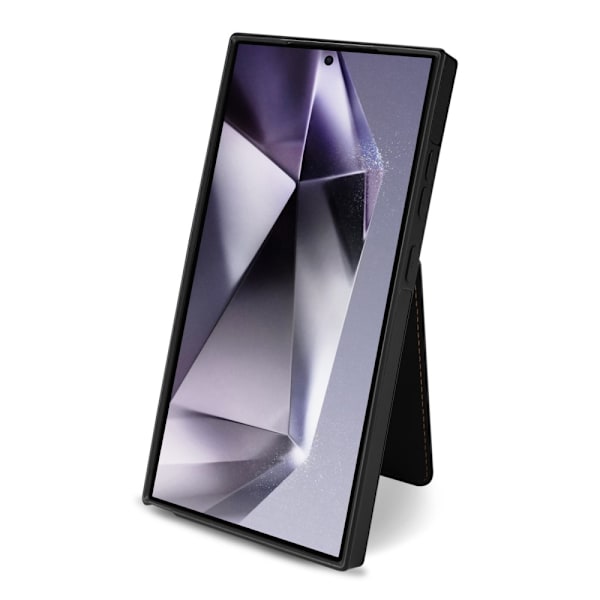 SKALO Samsung S25 Ultra PU-läder Avtagbar Plånbok Skal - Svart Svart