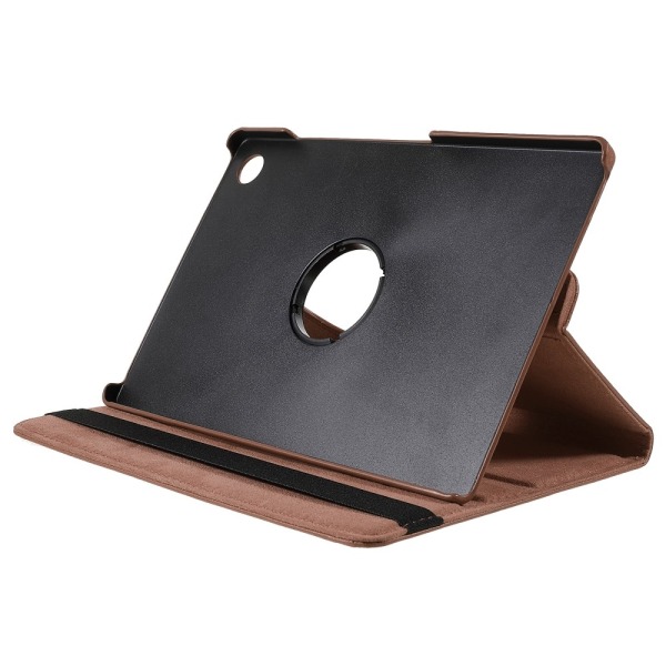 SKALO Samsung Tab A9+ 360 Litchi Flip Cover - Brun Brown