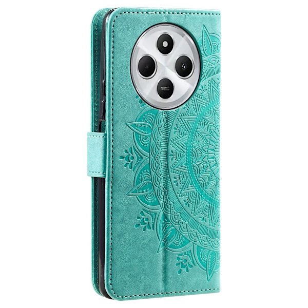 SKALO Xiaomi Redmi 14C Mandala Plånboksfodral - Turkos Turkos