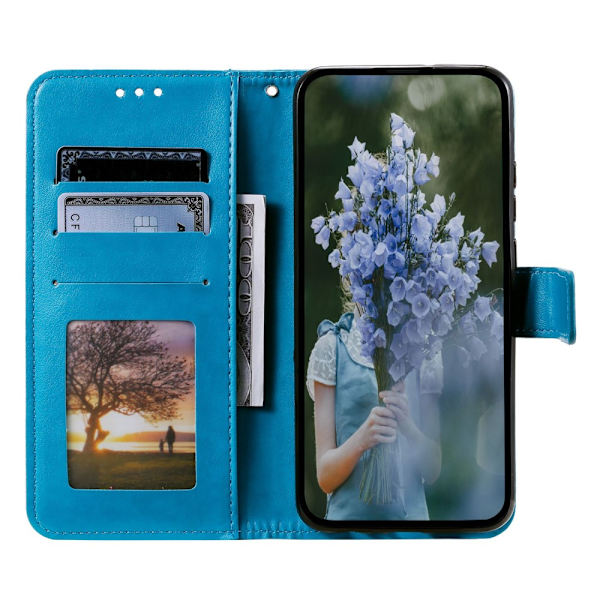 SKALO Motorola Moto E32/E32s Mandala Flip Cover - Blå Blue