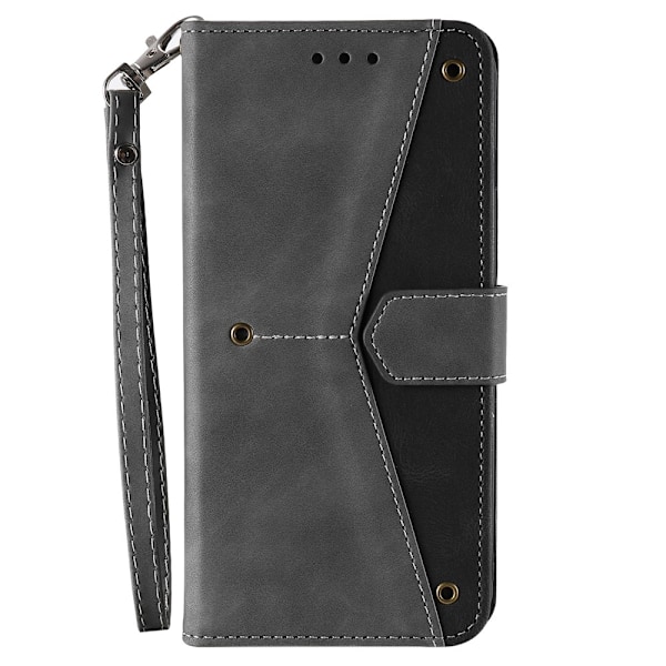 SKALO Samsung S25 Premium PU-læder Splicing Flip Cover - Grå Grey