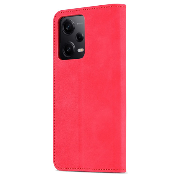 SKALO Xiaomi Redmi Note 12 Pro 5G AZNS lompakkokotelo - Punainen Red