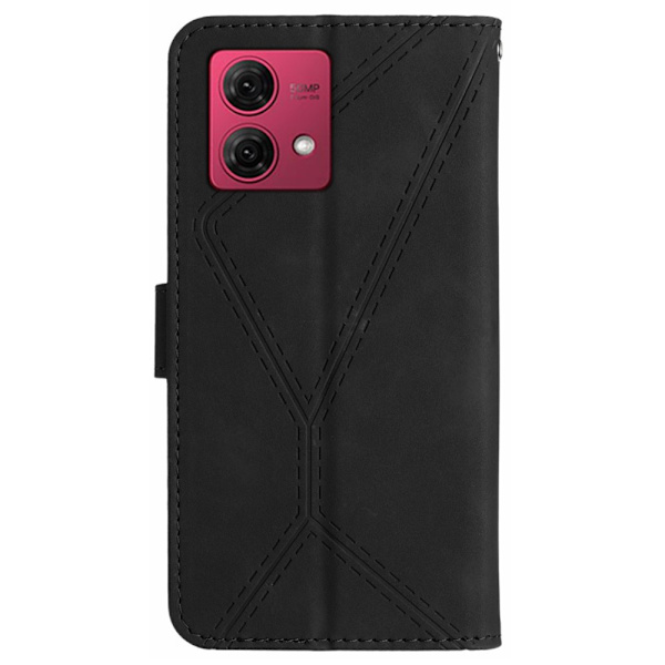 SKALO Motorola Edge 40 Neo 5G Embossed Plånboksfodral i PU-Läder - Svart Svart