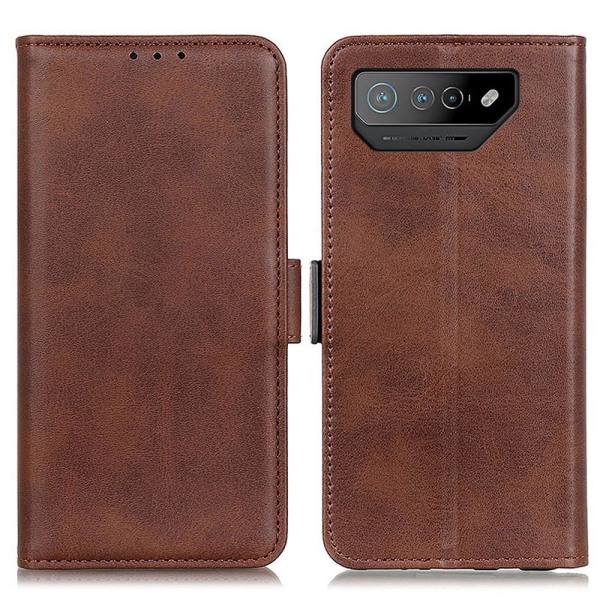 SKALO Asus ROG Phone 7 5G Premium Wallet Lompakkokotelo - Ruskea Brown