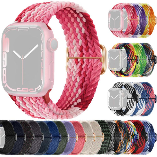 SKALO Flätat tygarmband Apple Watch 38/40/41mm - Fler färger multifärg