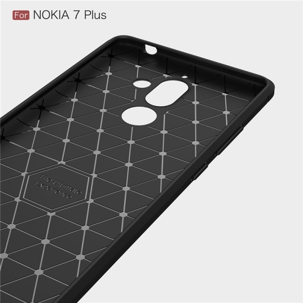 Stødsikker Armour Carbon TPU cover Nokia 7 Plus - flere farver Black
