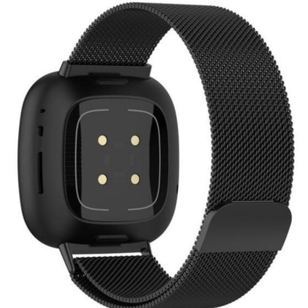 SKALO Milanese Loop til Fitbit Versa 3 - Vælg farve Black