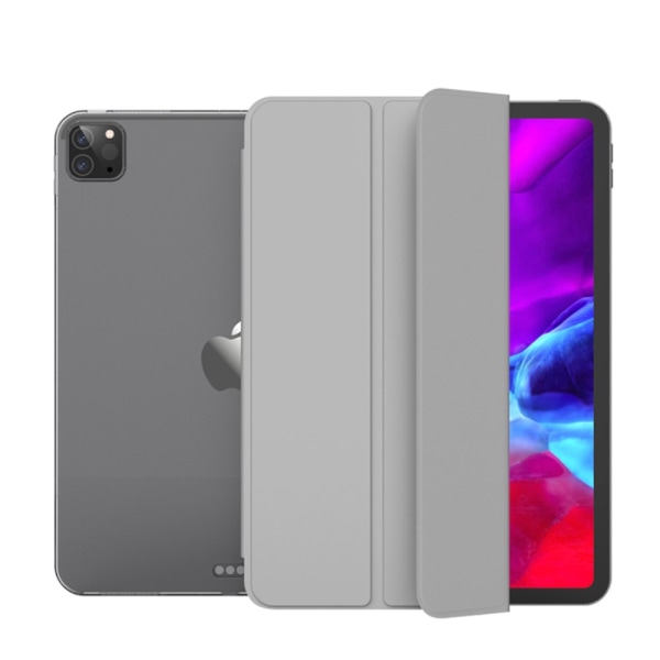 SKALO iPad Pro 12.9 (Gen 4/5/6) Trifold Suojakotelo läpinäkyväll Grey