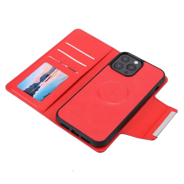 SKALO iPhone 13 Pro DOLIZMA 2 i 1 Magnet Plånboksfodral - Röd Röd